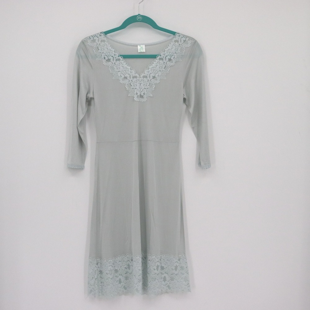 Silk Slip Dress Womens Med Gray Quiet Luxury Layering Underclothes Boho‎ Cottage